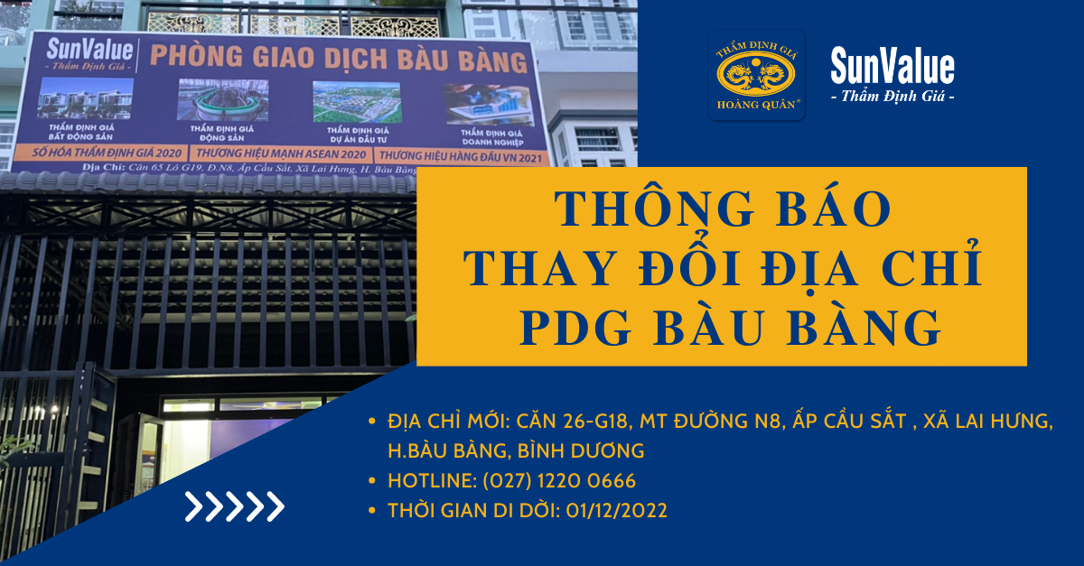 THÔNG BÁO THAY ĐỔI ĐỊA CHỈ PHÒNG GIAO DỊCH BÀU BÀNG