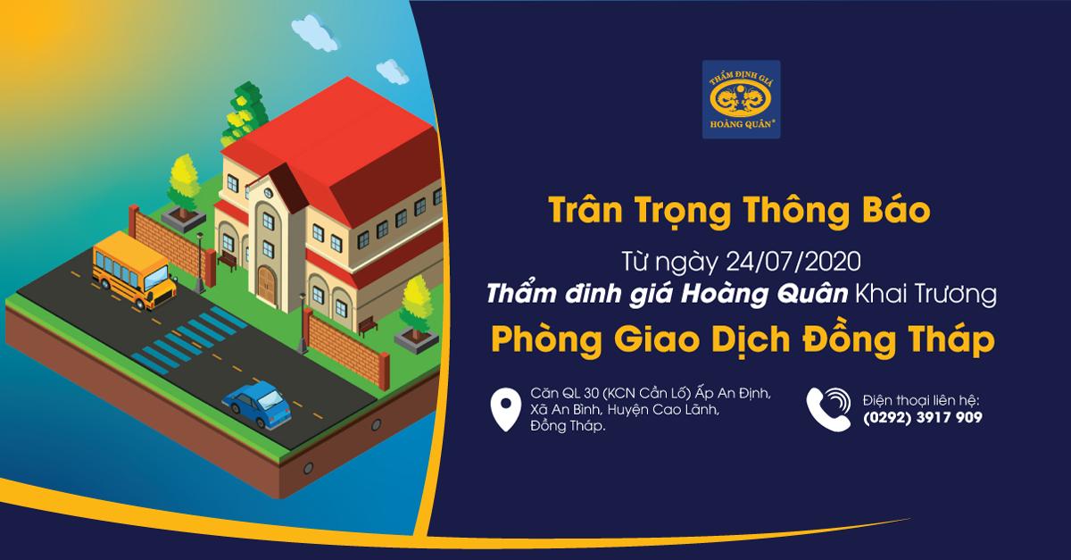 HQA THÔNG BÁO KHAI TRƯƠNG PHÒNG GIAO DỊCH ĐỒNG THÁP