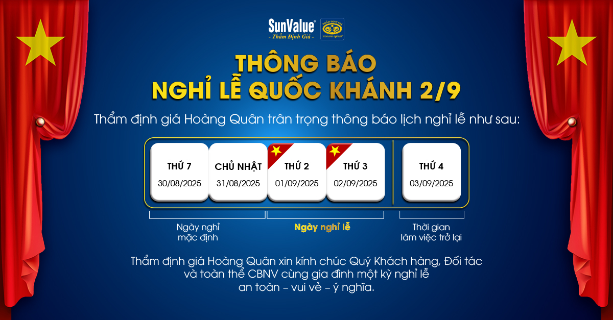 LỊCH NGHỈ LỄ QUỐC KHÁNH 2025 - THẨM ĐỊNH GIÁ HOÀNG QUÂN