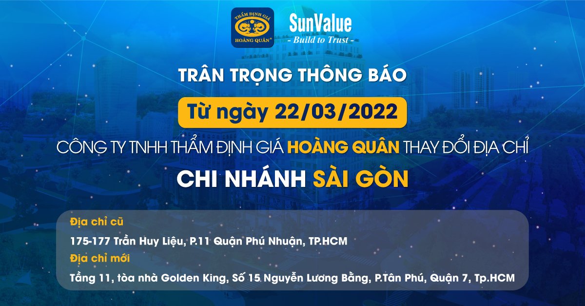 THÔNG BÁO THAY ĐỔI ĐỊA CHỈ  CHI NHÁNH SÀI GÒN 