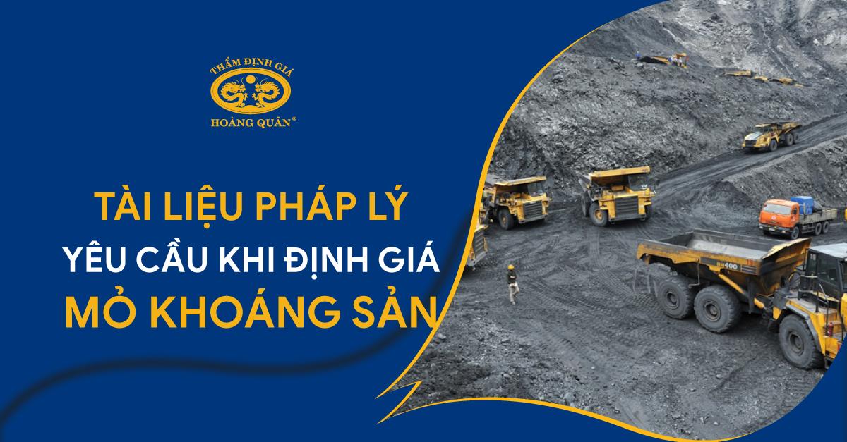 Tài liệu Pháp lý yêu cầu khi định giá mỏ khoáng sản