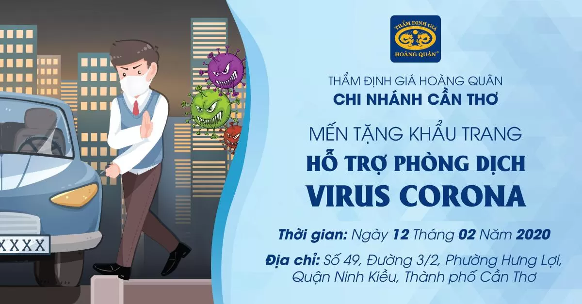 CHI NHÁNH CẦN THƠ TẶNG KHẨU TRANG  PHÒNG CHỐNG DỊCH VIÊM ĐƯỜNG HÔ HẤP CẤP DO VIRUS CORONA