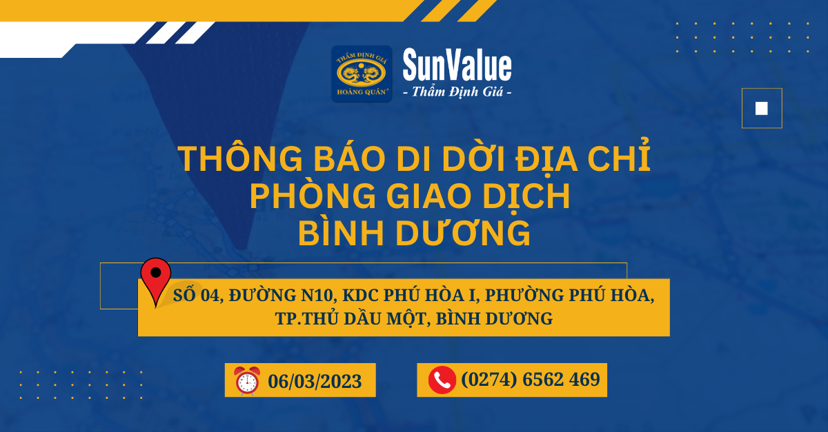 THÔNG BÁO DI DỜI ĐỊA CHỈ PHÒNG GIAO DỊCH BÌNH DƯƠNG