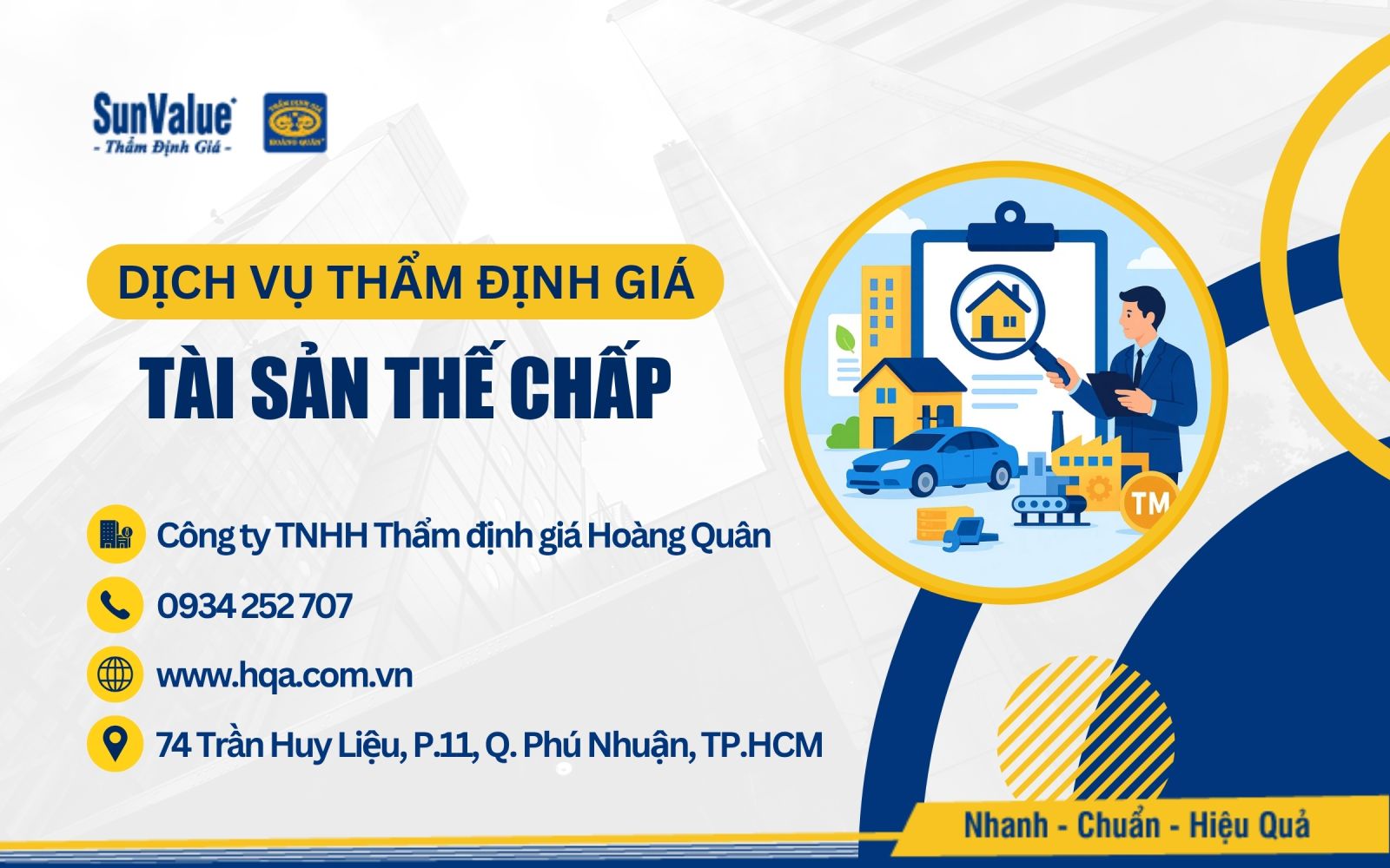 Dịch vụ thẩm định giá tài sản thế chấp tại Thẩm định giá Hoàng Quân 
